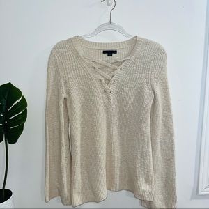 American Eagle Outfitters Cream Sweater